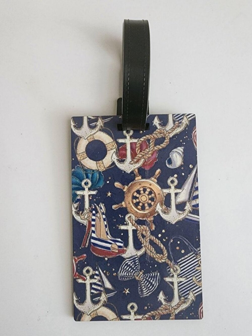 Nautical Luggage Tag, Handmade ID Luggage Identifier, Vacation Tag, Beach Tag